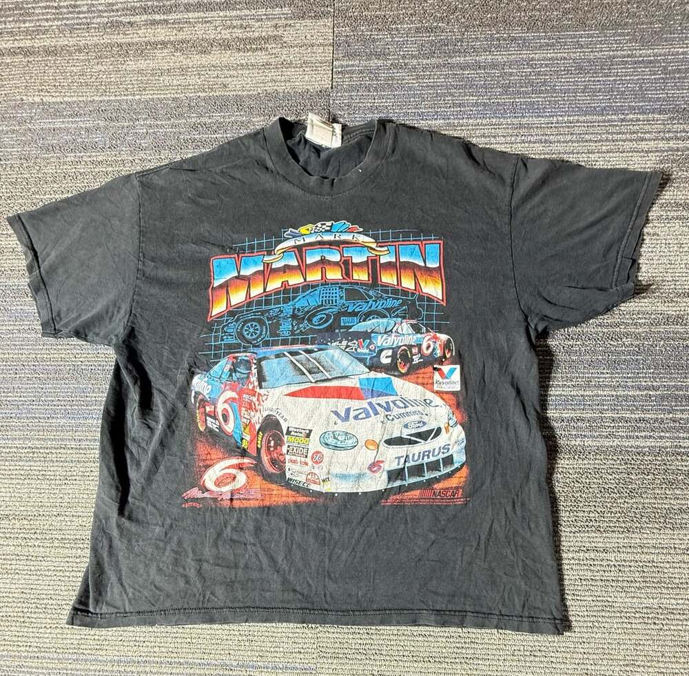 Chase Authentics Mark Martin Nascar T-Shirt Size XL Black Graphic Tee